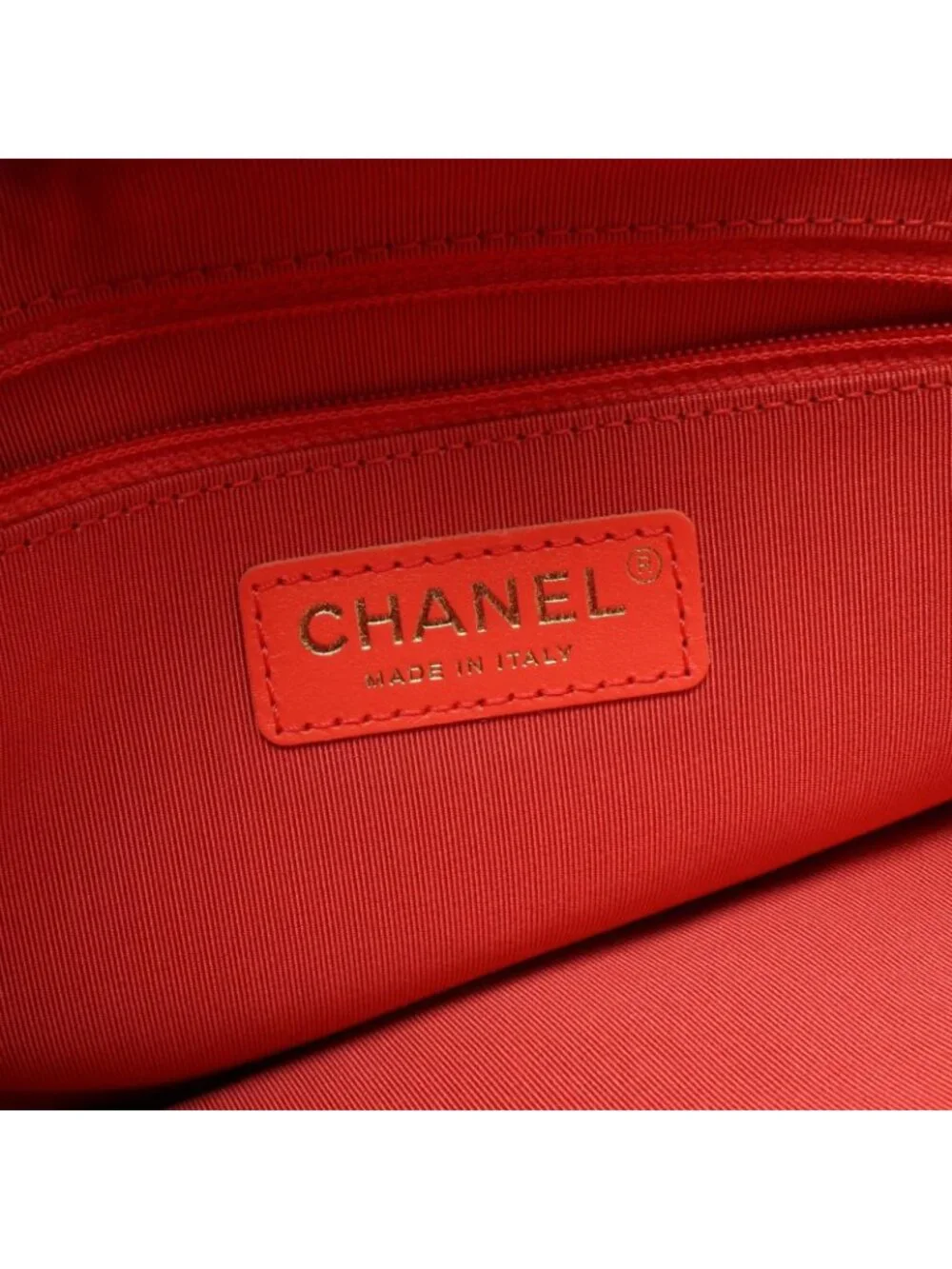 Chanel Backpack Quilted Loop Handle Red Skin Chain